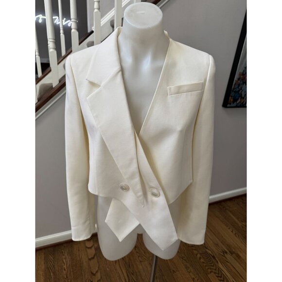 AKRIS Amie Short Wool Double-Face Jacket Blazer Vanilla White Size 4 $3,490 - Picture 2 of 5
